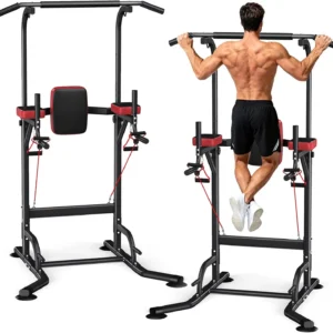 Heavy-Duty Power Tower Pull Up Bar Station, 450LBS Capacity