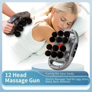 12 head massage gun, deep tissue impact massager
